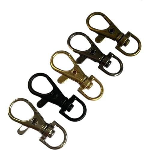 100pcs Metal Carabiner Clip Swivel Trigger Dog Buckle KeyRing KeyHooks retaining ring DIY Craft Lobster Clasp