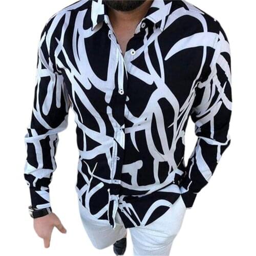 2021Fashion New Shirt Turn-down Collar Anti-shrink Buttons Turn-down Collar Men Shirt for Work Soft Unique Personality Plus Size