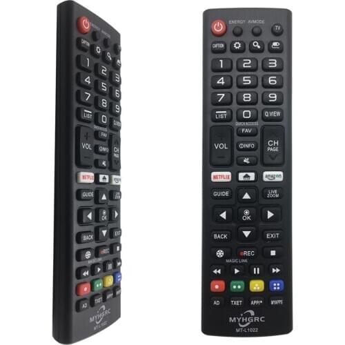 MT-L1022 universal tv Remote Control for LG TV series with NETFLIX and AMAZON button Black Replacement