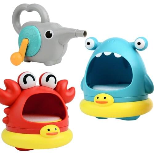 Cartoon Shark Crab Bubble Machine Blower Baby Bath Toys Outdoor Swimming Bathtub Soap Machine Set For Children Gift