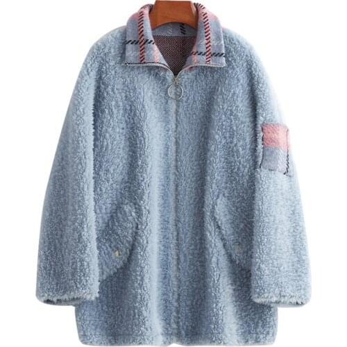 2020 New 2019 Sheep Shearing Overcoat Girls Long Fund Loose Lamb Fur Grass Loose Coat