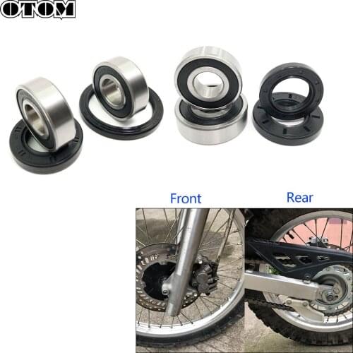 OTOM For HONDA CRF230 XR250R/L SL230 XR230 CRF230F Motorcycle Front Rear Wheel Hub Oil Seal Bearing Set Motocross Parts 2 Pair