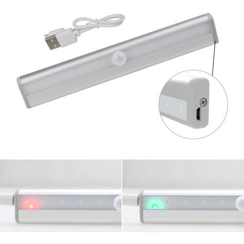 Rechargeable LED Cabinet Light PIR Motion Sensor Lamp 10 LEDs Closet Lights For Kitchen Bedroom Wardrobe Lighting Night Lamps