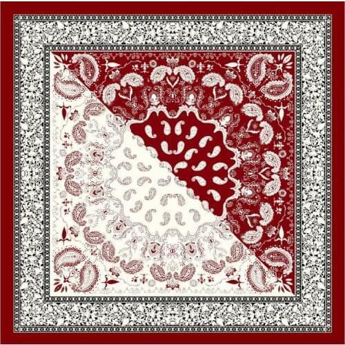 Hot Silk Scarves Classic Fashion Bohemian Color Matching Small Cashew Printed Scarf Women 90cm Square Scarf Muslim Headscarf