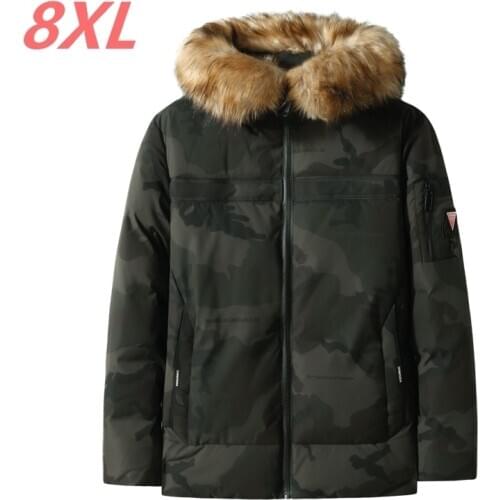 Plus Size 4x 5xl 6xl7xl 8xl New Winter Extra Large Yards Cotton Padded Clothes Men Thickening Hooded Young Warm Camouflage Coat