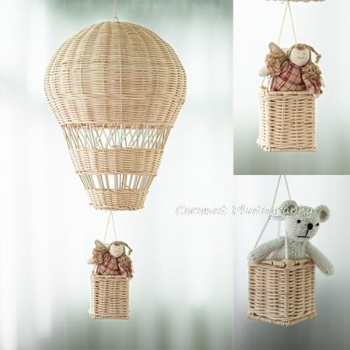 Coconut newbornPhotography props Rattan made hot air balloon childrens shed shoot exterior scenery interior decorative pendant