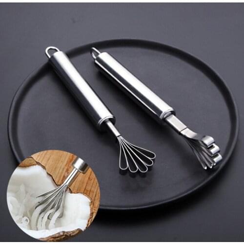Coconut Planer Slicer Stainless Steel Coconut Shredded Scraper Coconut Meat Fish Scaler Planer Vegetable Grater Kitchen Supplies