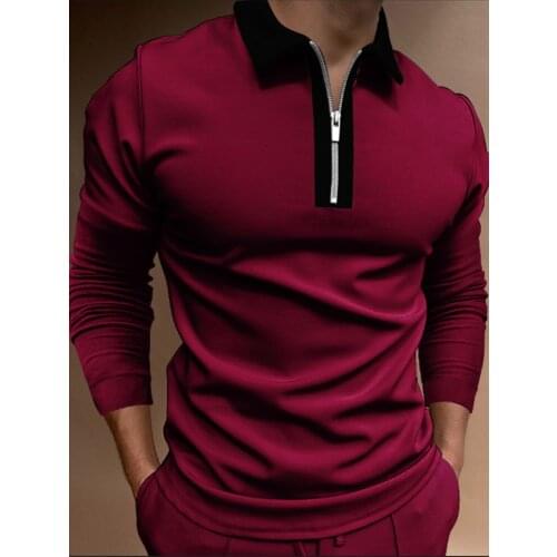 2021 Mens 100% Cotton Autumn Long sleeve printing Logo Polo Shirt Casual Brand Polos Homme zipper Fashion Clothing Lapel Top