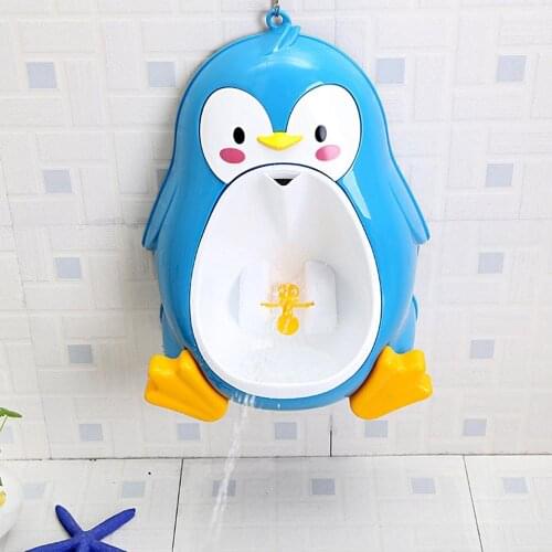 Cartoon Cute Penguin Potty Urinal Toilet Standing Urinal Bathroom Children Pee Trainer for 8 Month to 6 Years Old Boys