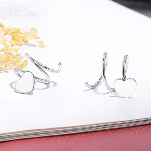 Stud Earrings Heart Rotating Spring For Women Cute Peach Korean Fashion Geometric Trend Gifts Female Jewelry Wholesale BOYULIGE