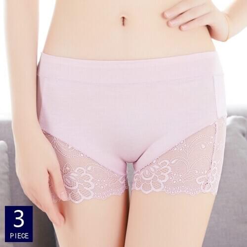 Mid Waist Sexy Lace Women Safety Shorts Pants Seamless Nylon Panties Seamless Emptied Boyshorts Boxers Shaper Girls UnderwearA11