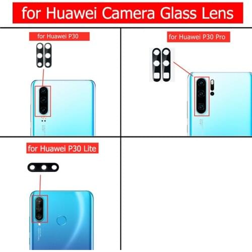 2pcs for Huawei P30 Pro Back Camera Glass Lens Rear Camera Glass with Glue for Huawei P30 Lite Replacement Repair Spare Part