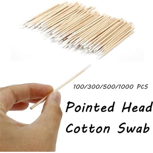 100/300/500/1000 PCS Cotton Swab Pointed Head Disposable Non-linting Sanitary Ear Clean Makeup Cosmetics Nail Art Care Tools