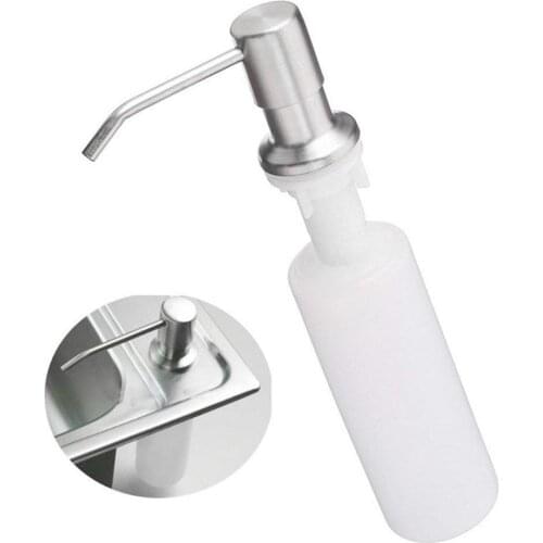 Build-in Sink SUS304 Stainless Steel Head Kitchen In-Sink Liquid Soap Dispenser 13-Ounce Capacity Lotion Pump Plastic Bottle