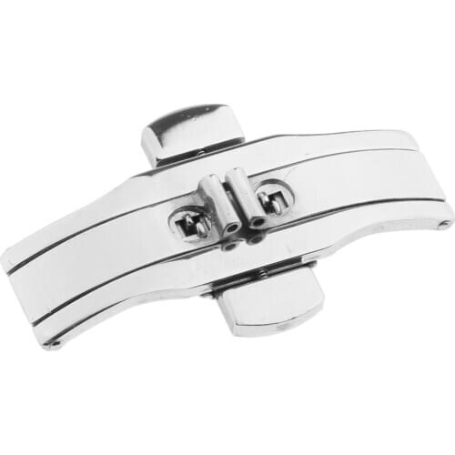 Stainless Steel Butterfly Deployment Buckle Wristwatch Straps Clasps 25x6mm