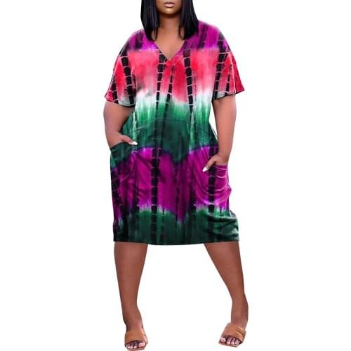 Womens Fashion Dresses Casual V-neck Short Sleeve T Shirts Dress Strap Open Back Sexy Forest Print Dress Large Size Dresses