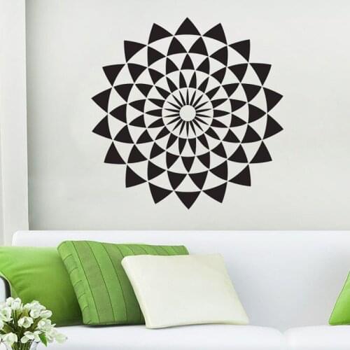 ZOOYOO Geometric Wall Decal Illusion Wall Sticker Home Decor Buddha Sacred Design Living Room Bedroom Decoration