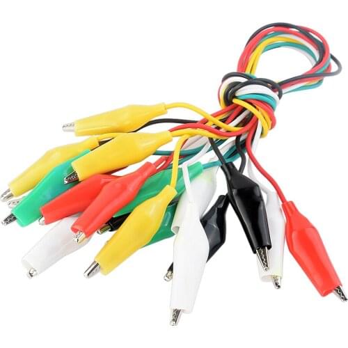 10x Assorted Double-end Test Leads Alligator Crocodile Clip Clamp Jumper Wire 10Pcs Test Alligator Crocodile Clips Jumper Probe