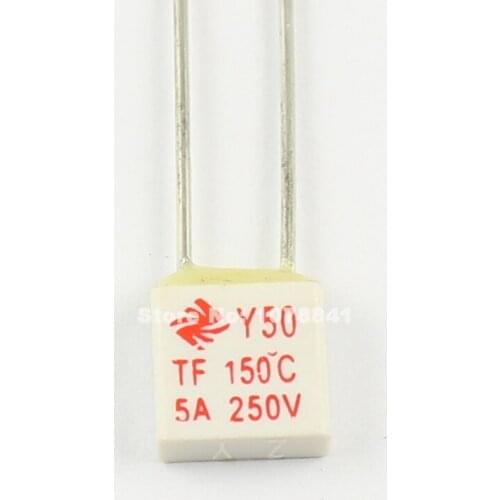 10pcs New Y50 Thermal Fuse TF 150 Degree 5A 250V