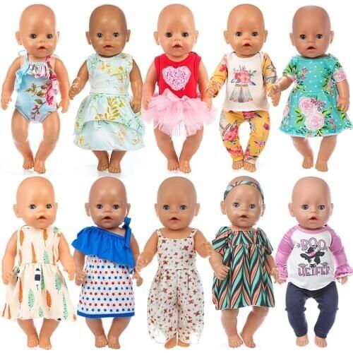 10 pieces/pack Doll Clothes Fit For 43cm born baby Doll clothes reborn Doll Accessories