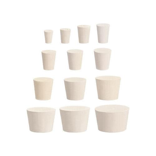 13pcs Tapered Shaped Solid Rubber Stopper for Lab Tube Stopper Size #000 - #10 1set