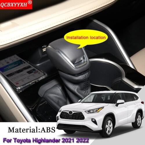 2pcs ABS Car Automatic Gear Decoration Cover Interior Sequins Auto Stickers Accessories For Toyota Highlander Kluger 2021 2022