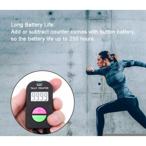 9999 Digital Hand Tally Counter Electronic Add Or Subtract Manual Clicker For Ball Sports Swimming Running Personnel Counting