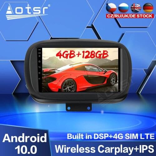 128G Carplay Android Screen Car Multimedia Player for Fiat 500X 2016 2017 2018 2019 Car Radio Recorder DVD Player GPS Navigation