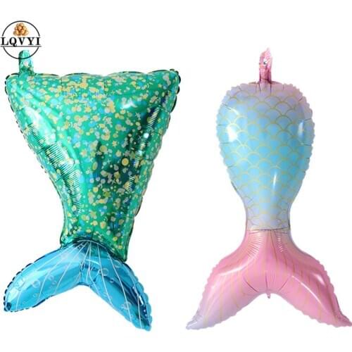 1pc Large Aliuminium Foil Helium Green Tail Balloon For The Little Ariel Birthday Party Decorations Kids Toys
