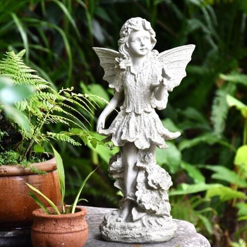 European Resin Angel Decoration Garden Terrace Landscape Figurines Crafts Outdoor Retro Old Villa Garden Sculpture Ornaments art