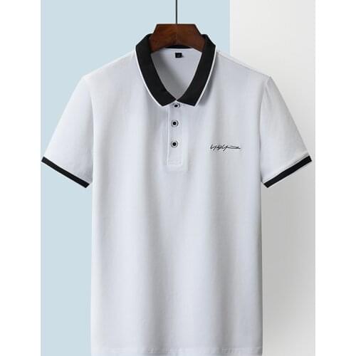 Summer Casual T-Shirt Men Cotton T-Shirt Turn-Down Collar Men Solid Color Short Sleeve Fashion Tops Shirts