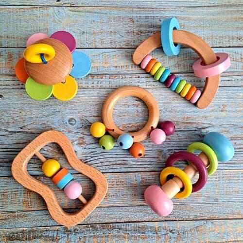 1pc Montessori Toys Baby Rattle Crib Toys Early Musical Educational Crib Mobile Baby Toy For Girls Waldorf Stroller Infant Toy