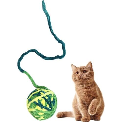 Colorful Cat Ball Toy Wool Interactive Funny Cat Pom Pom Toy Kitten Play Ball Pet Cat Ball Teaser Toys with Bell Pet Supply