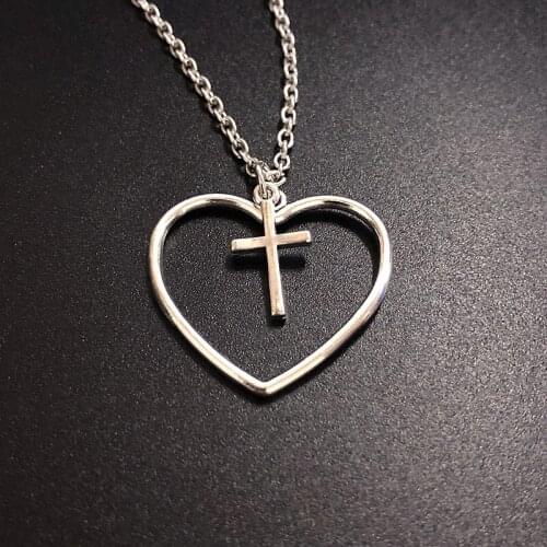 Cross Pendant Heart Heart Cross Pendant Necklace For Her Cross For Mom Jewelry necklaces for women