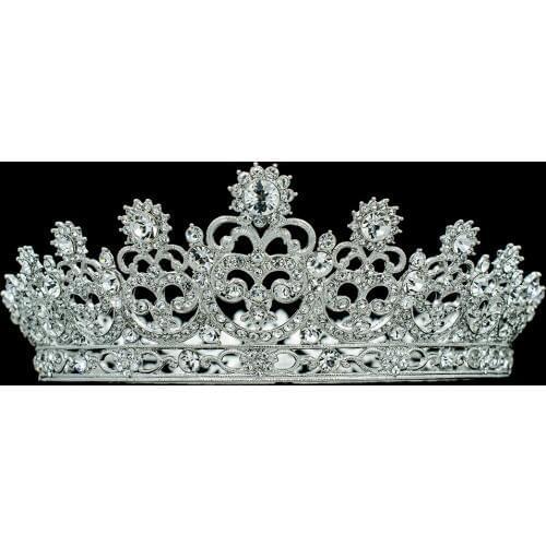 Full Circle Round Bridal Wedding Tiara Crown Hair Jewelry Accessories with Clear Real Austrian Crystals Rhinestone SHA8734