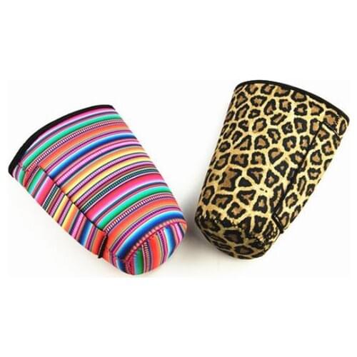 Leopard Print Rainbow Water Bottle Cover Neoprene Insulated Sleeve bag Case Pouch for 30oz Cup