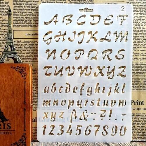 Rulers English Alphabet Number DIY Scrapbook Drawing Template Measuring Ruler Stencil Office School Supplies