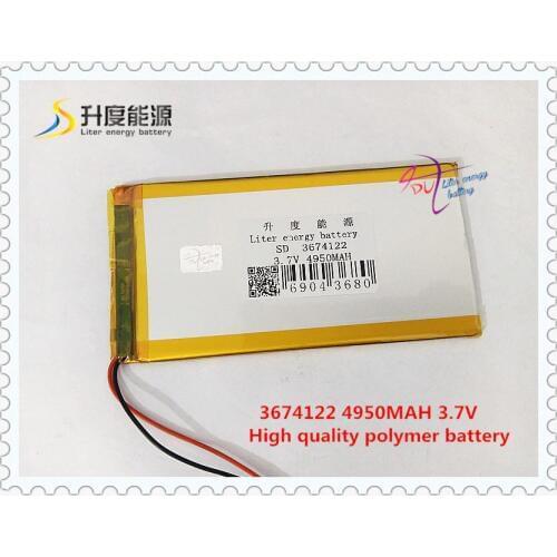 3.7V 4950mAH 3674122Polymer lithium ion / Li-ion battery for tablet pc power bank cell phone speaker ON-DA