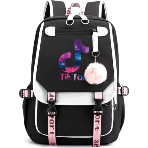 Tik Tok Backpack Multifunction USB Charging Travel Canvas Students Backpack For Teenagers Boys Girls School Bag