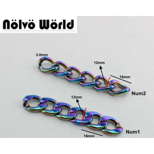 5 Meter 12mm Width fashion Rainbow Chains Bags Purses Strap from DIY Accessory Factory Directly Plating Cover Wholesale