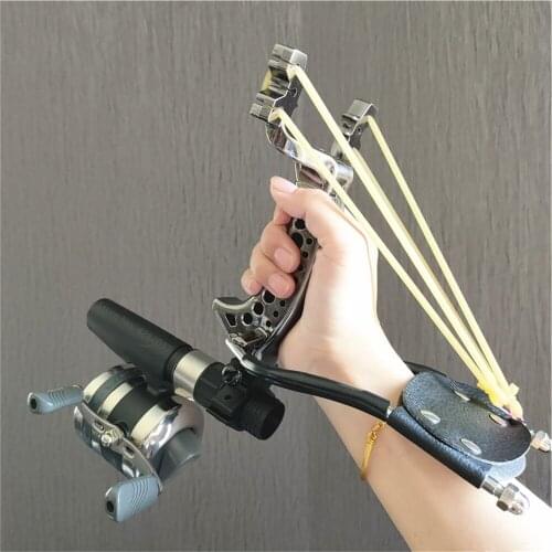 Powerful Hunting Slingshot With Rubber Band Tubing Wrist Slingshot Catapult Professional Pocket SlingShot For Outdoor Hunting