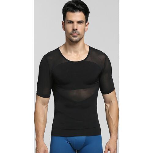 Mens Shaper Undershirt Tshirt Sweat Shirt Slimming Underwear Men Bodysuit Sexy Linen Steampunk Men Black Corset Shirt Shapewear