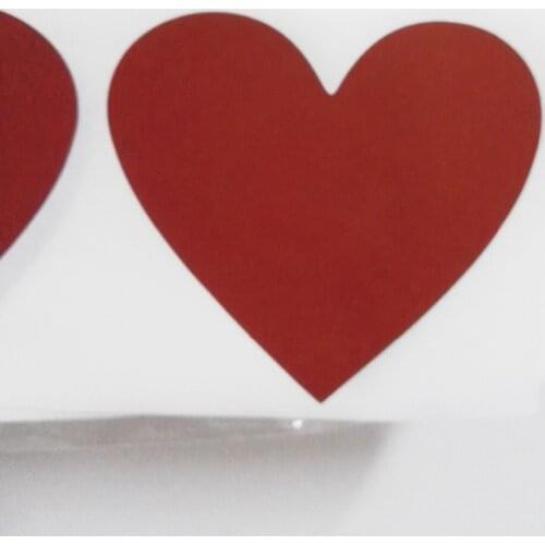 WHOLESALE 70x80mm RED heart shape adhesive SCRATCH OFF sticker DIY postcard valantine greeting card MESSAGE COVER