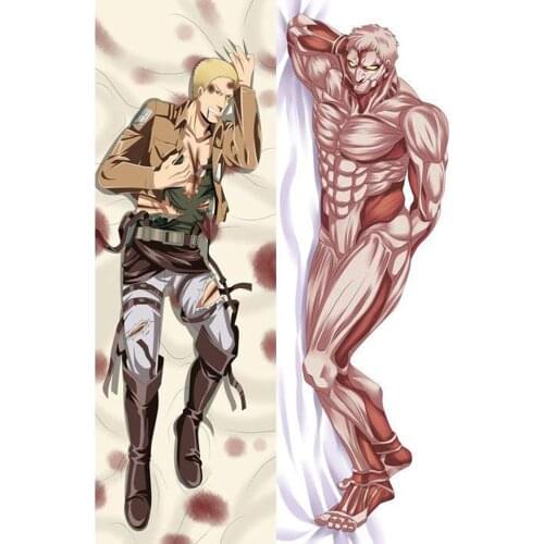 Japanese Cool Anime Pillowcase Throw Otaku Dakimakura Attack On Titan Reiner Braun Custom Made Body Pillow Cover Case 150x50 CM