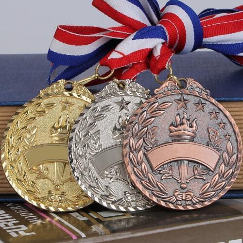 The Olympic Torch Gold Silver Bronze Medal Souvenir Zinc Alloy Official Sport Match Adward Sport Competition Medal Prize for kid