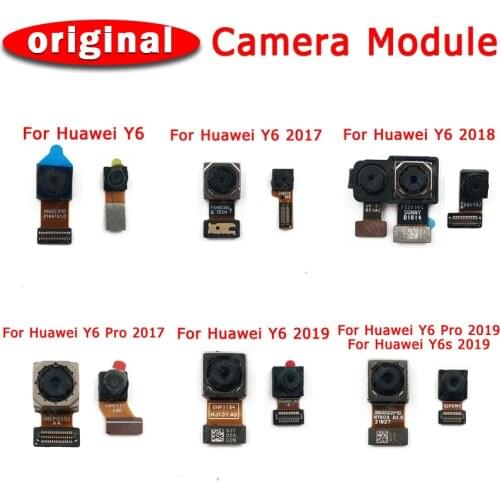 Original Front Rear Back Camera For Huawei Y6 2017 2018 Y6 Pro Y6s 2019 Main Facing Camera Module Flex Replacement Spare Parts