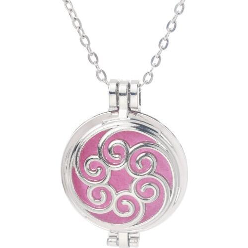 Fine Pattern Aromatherapy Diffuser Necklace Locket Pendant Perfume Essential Oil Aroma Box Necklace Exquisite Fashion Jewelry