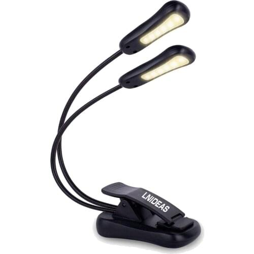 Rechargeable Led Book Lights 10 LEDs Music Stand Light, 3 Level Brightness,Fully Adjustable, Eye-Friendly for Kids Adult