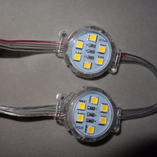 40mm diameter addressable UCS1903 WHITE color 20pcs DC24V pixel module with clear cover;6pcs 5050 white led inside;1.44W