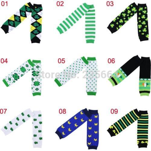 Sale Casual Leggings Leg Warmers Baby New Arrival Kids Winter Set For St. Patricks Day Four Leaf Design Leg Warmer Infant